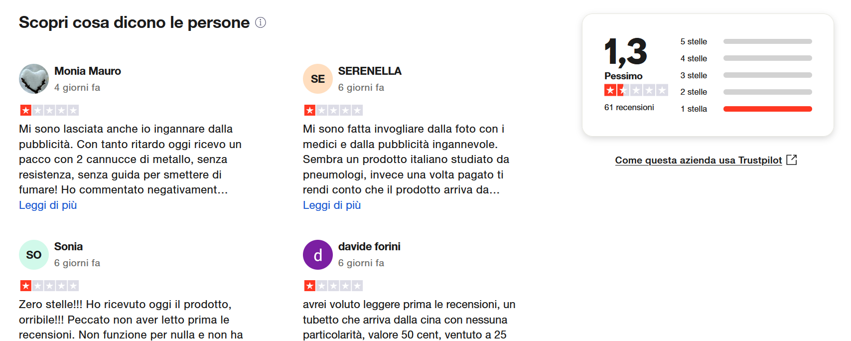 Recensioni TrustPilot vctp